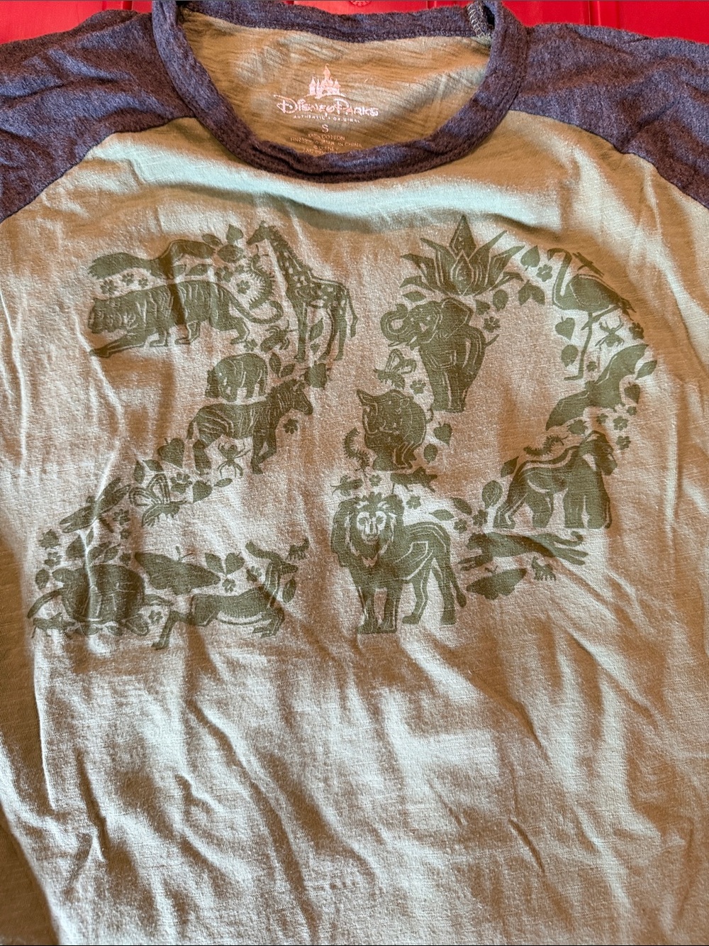 Animal Kingdom Disney 20th anniversary two-Tone Raglan Graphic Tee